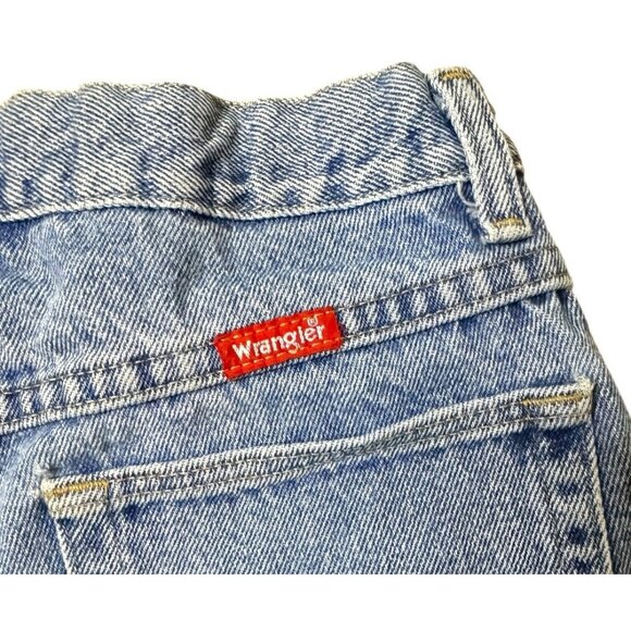Vintage Wrangler Jeans DIY High Waist Cuffed Cutoff Shorts Med Wash Blue Size 25 - Picture 9 of 14